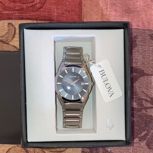 Bulova Classic Stainless Steel quartz 38mm 96B149 NEEDS BATTERY